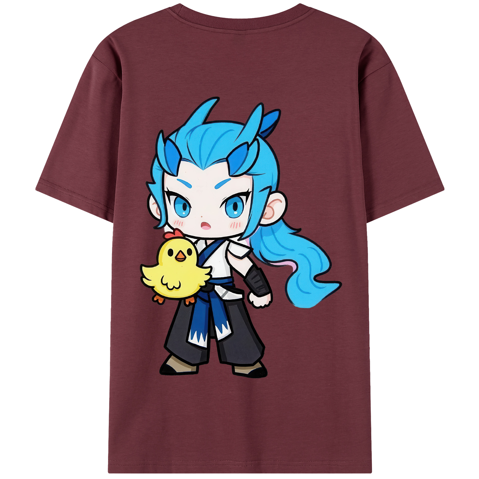 （画像用） Ne Zha 2 ナタ 魔童の大暴れ 綿100％半袖Tシャツ（背面プリント）